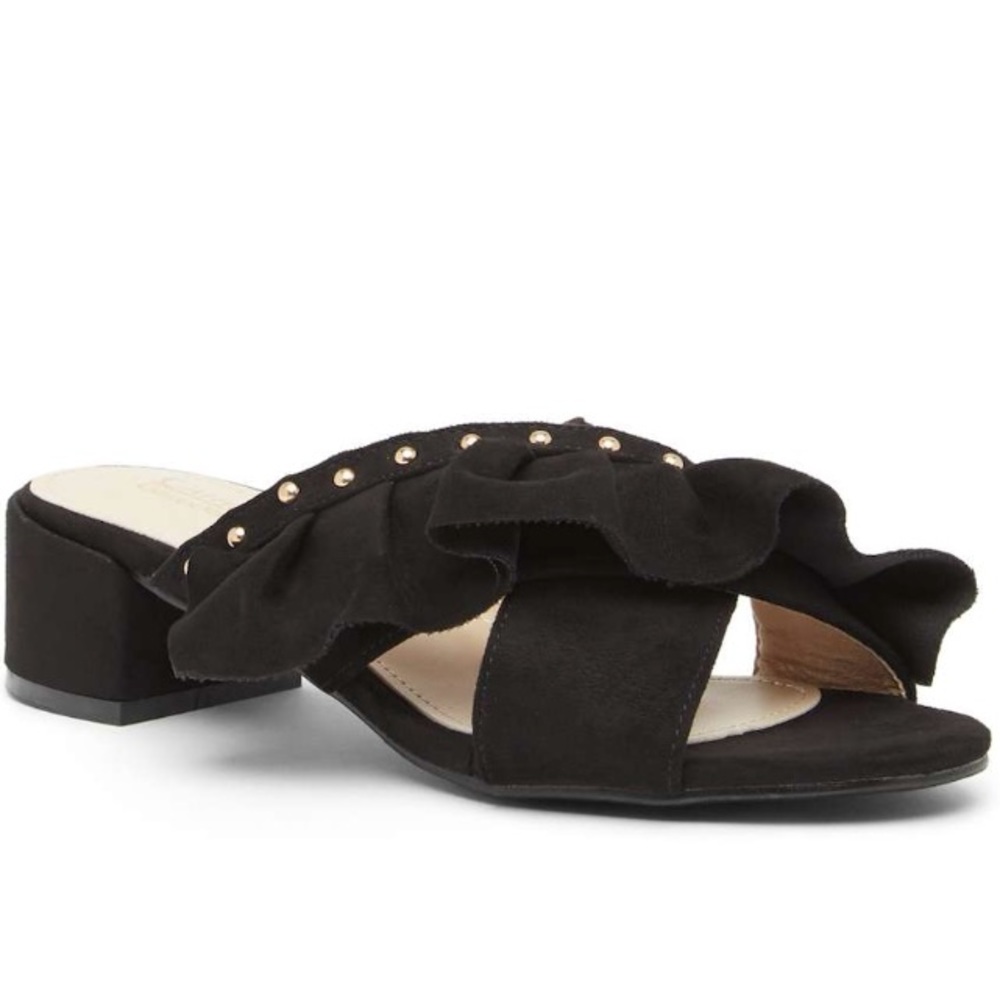 Catherine Catherine Malandrino Black Ruffle slide